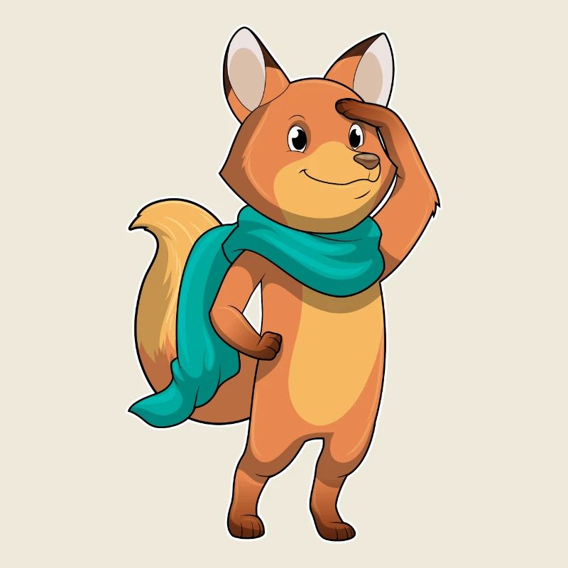 Renard avec foulard