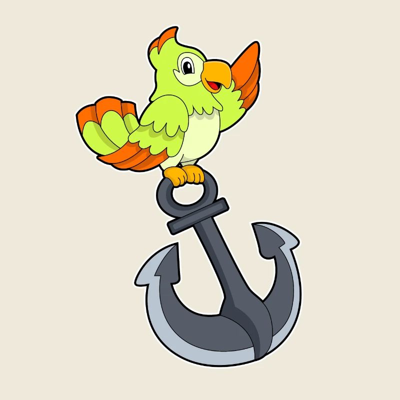 Parrot with anchor