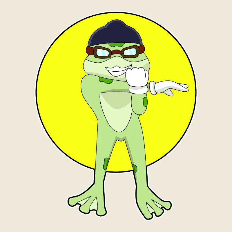 Grenouille avec des lunettes de natation