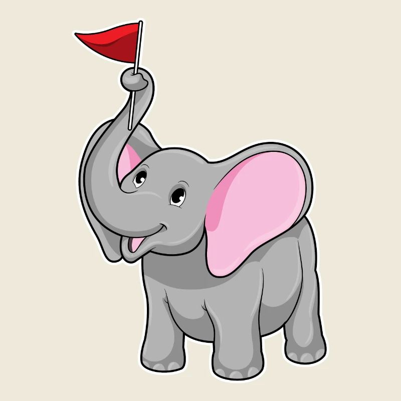 Éléphant avec drapeau