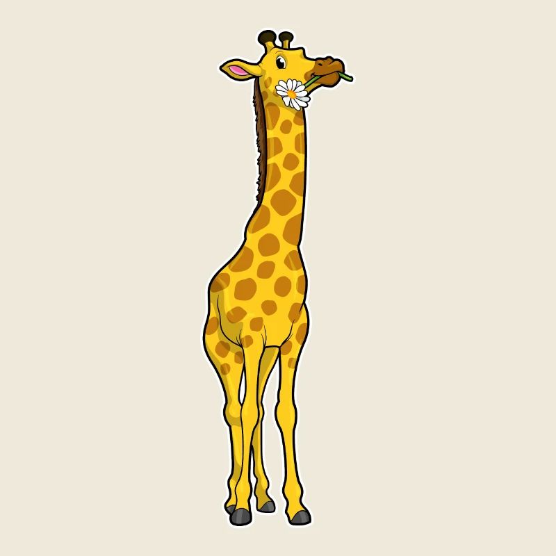 Giraffe mit Gänseblümchen