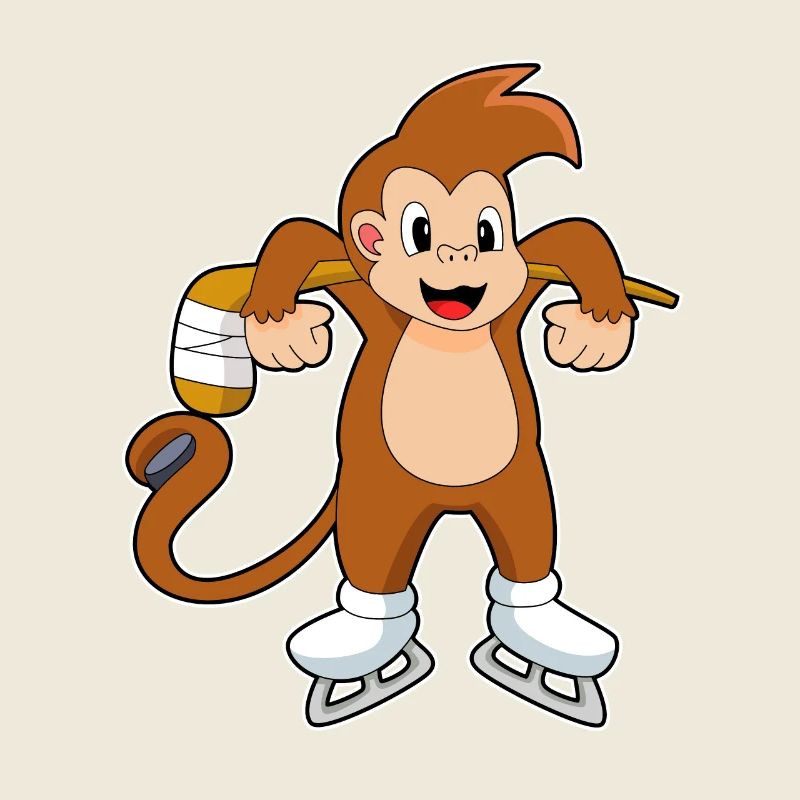 Affe Eishockey Eishockeyschläger