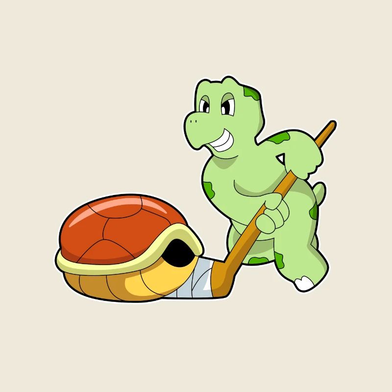 Schildkröte Eishockey Eishockeyschläger