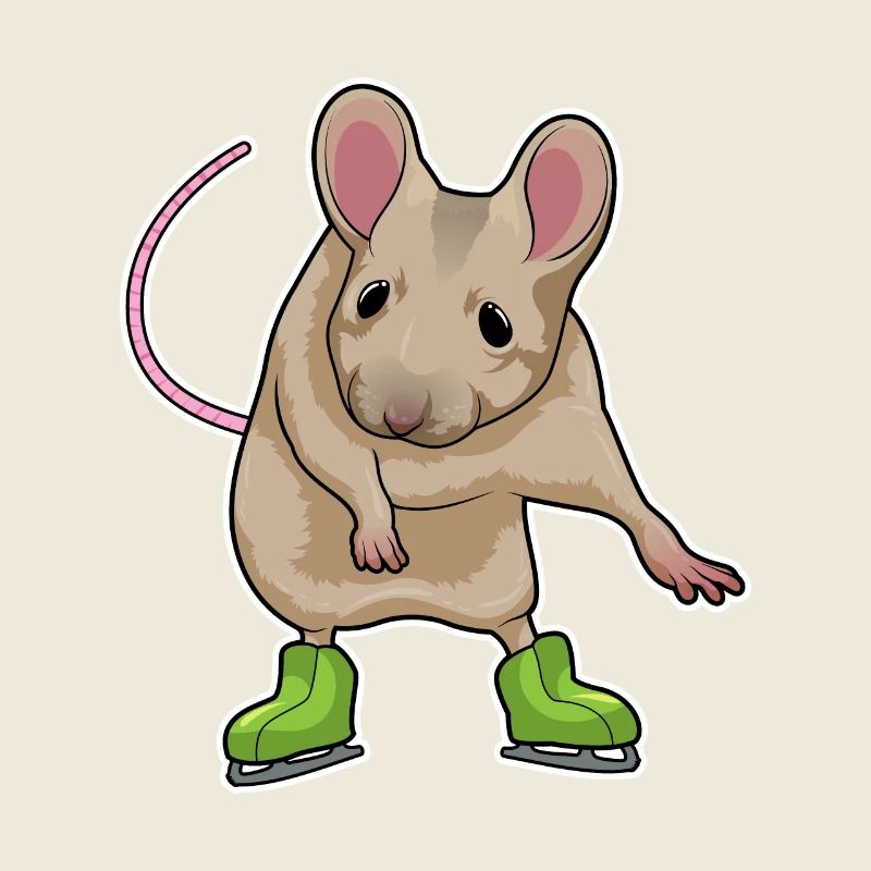 Souris patins à glace