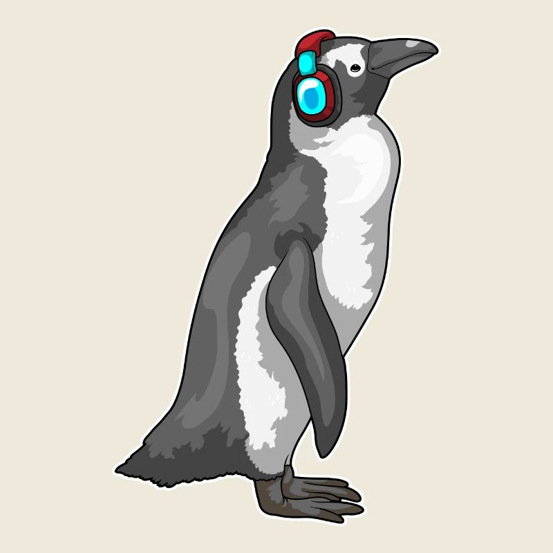 Pinguin Musik Kopfhörer