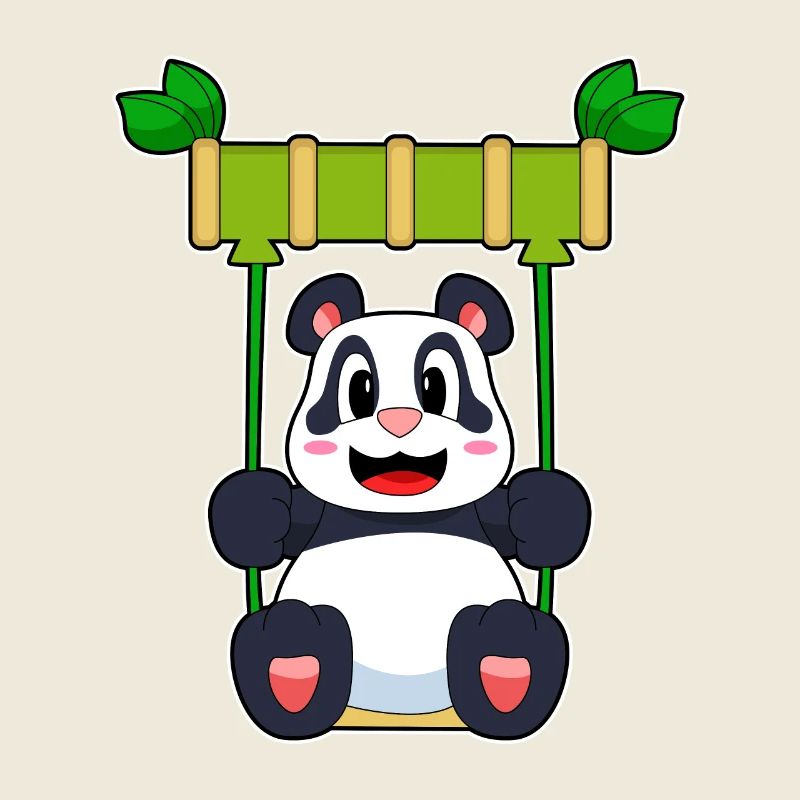 Panda Bambus Schaukel