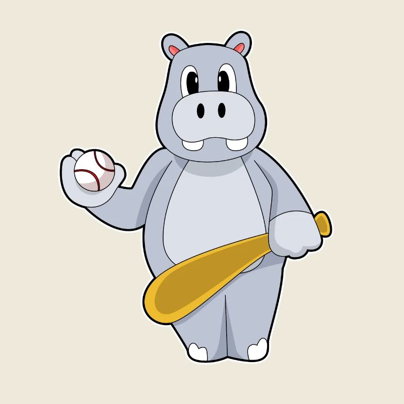 Nilpferd Baseball Baseballschläger