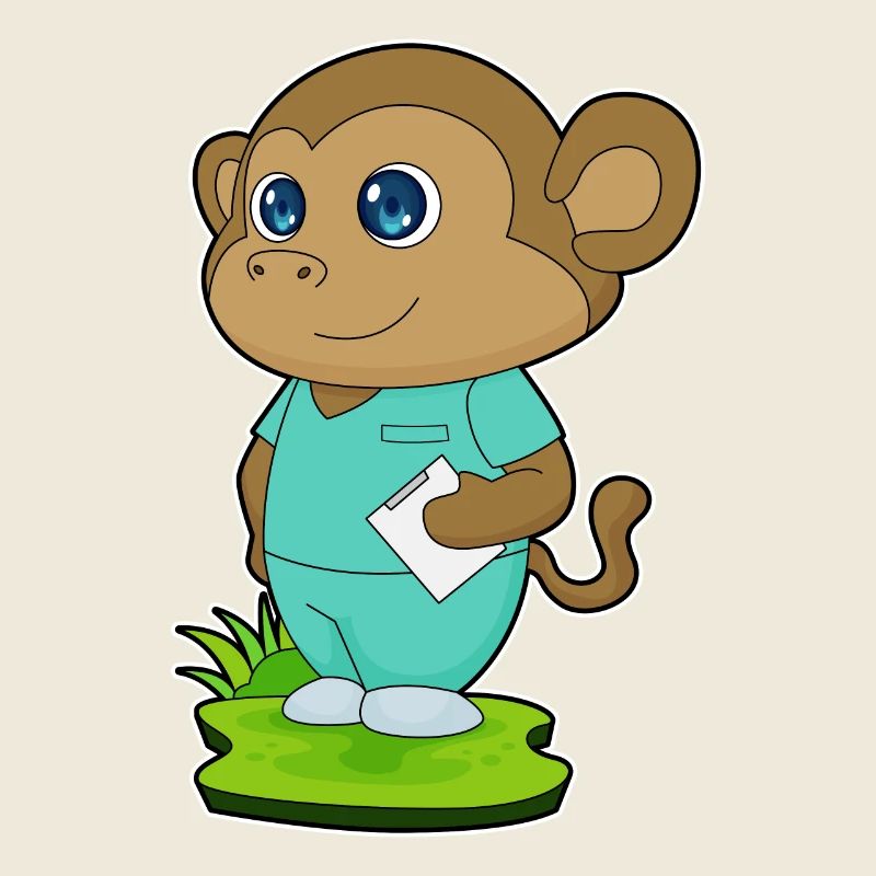 Affe Krankenschwester Notizzettel