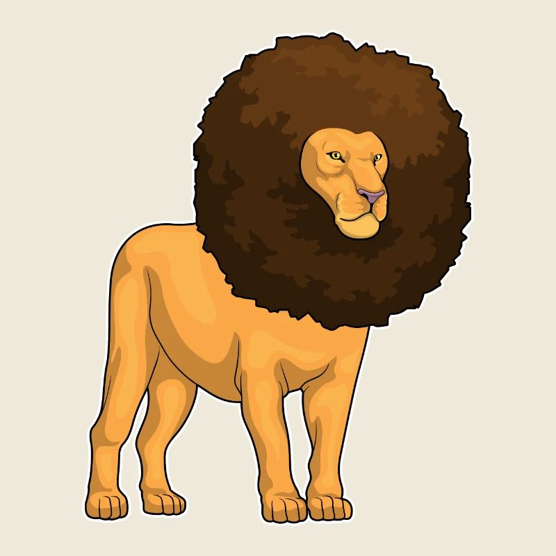 Löwe Afro Haare