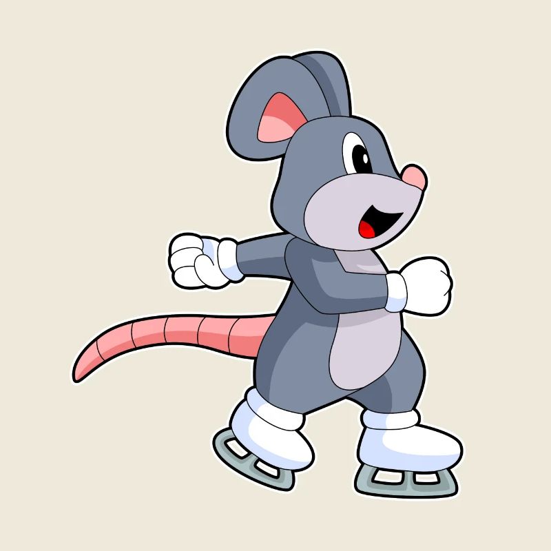 Maus Eislaufen Schlittschuhe