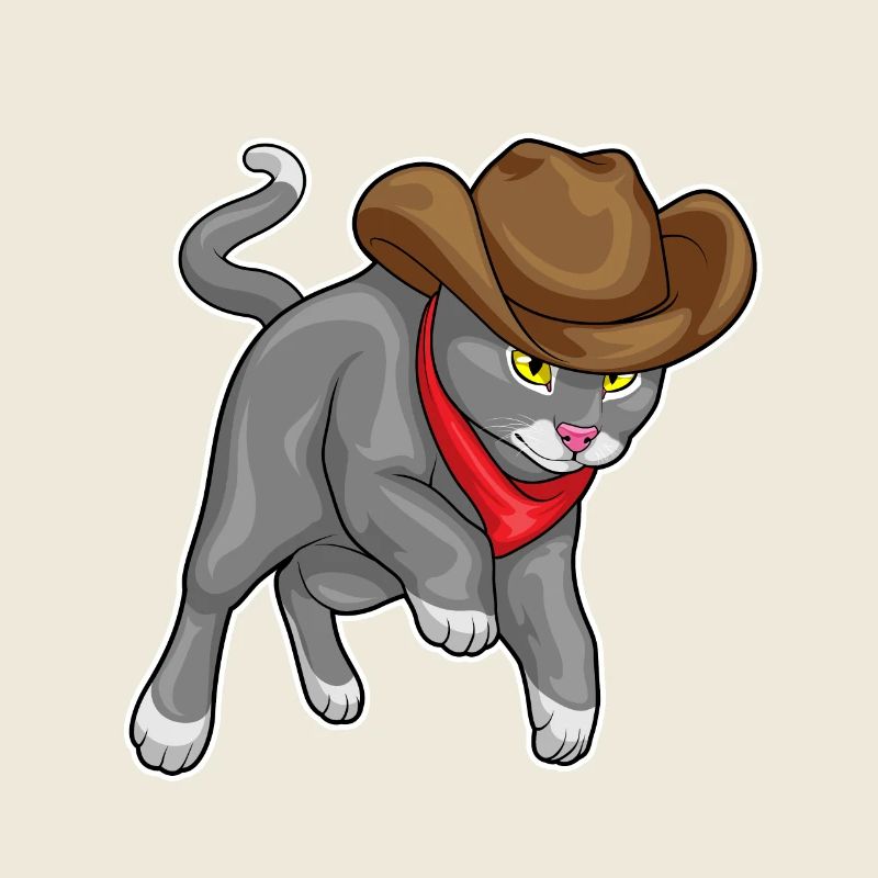 Katze Cowboy Cowboyhut