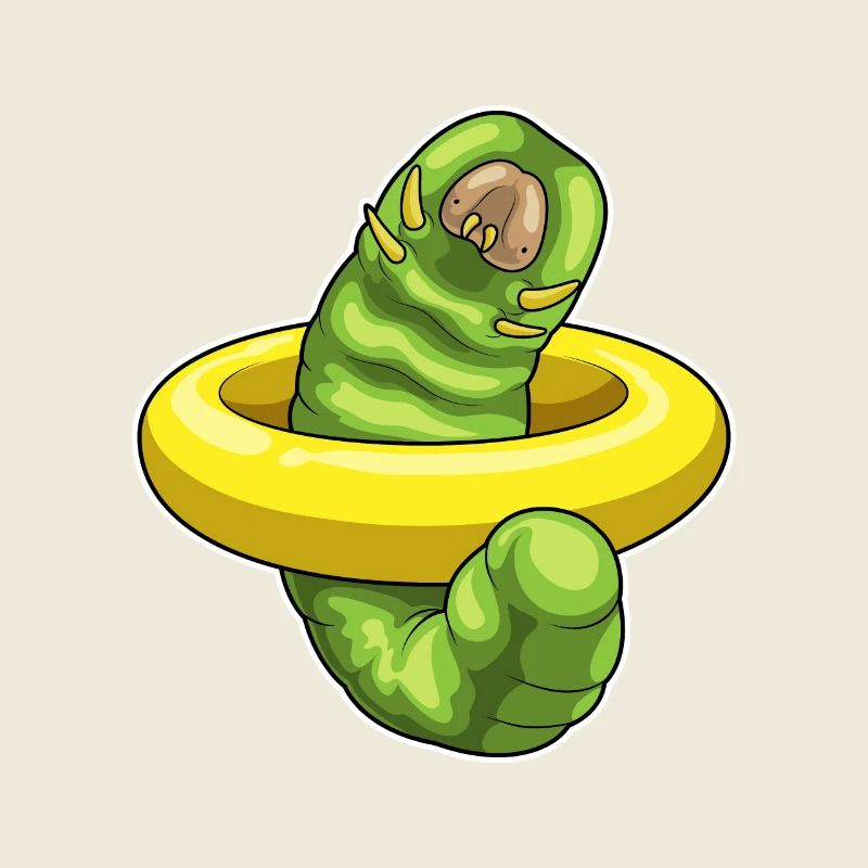 Raupe Schwimmen Rettungsring