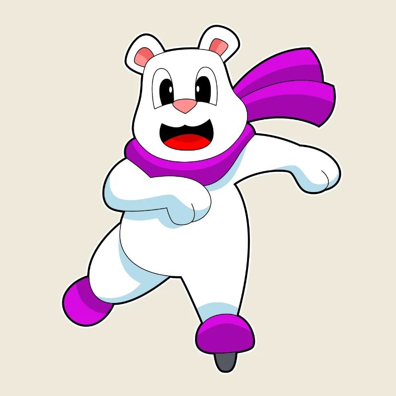 Eisbär Eislaufen Schlittschuhe