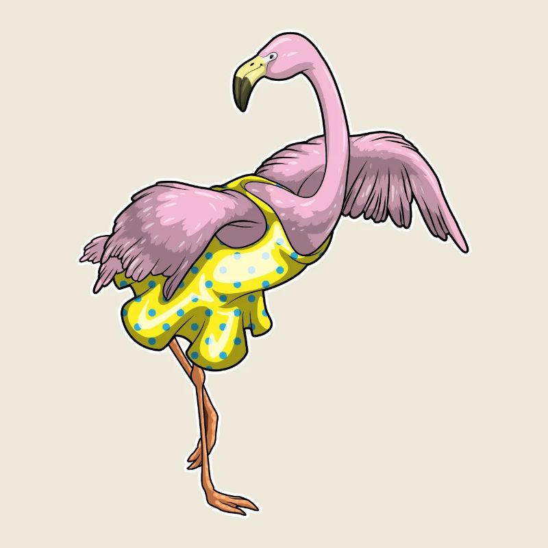 Flamingo Polka Dots Kleid