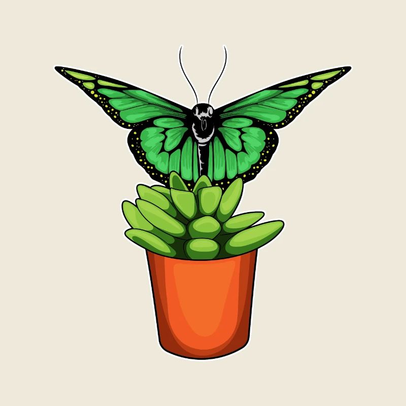 Fleur de pot de fleurs papillon