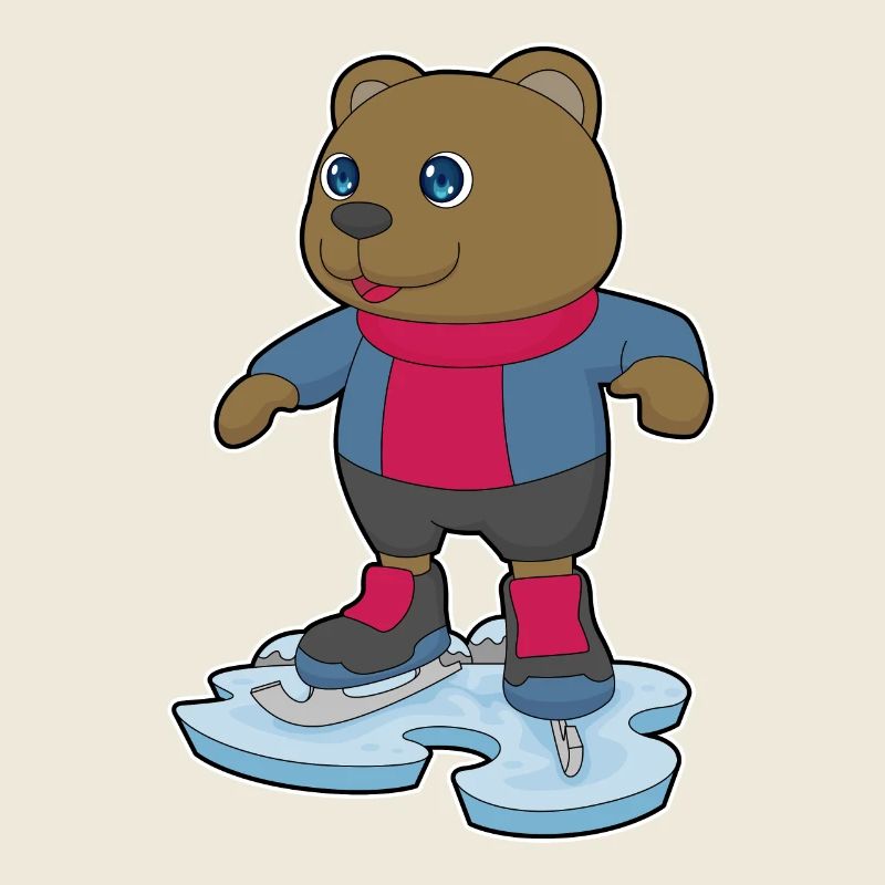 Bär Eislaufen Schlittschuhe