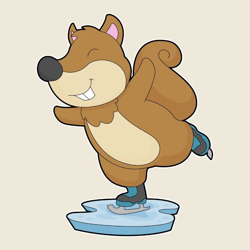 Eichhörnchen Eislaufen Schlittschuhe