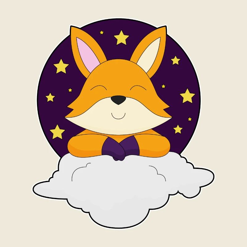 Renard, Nuit, Nuages, Étoiles