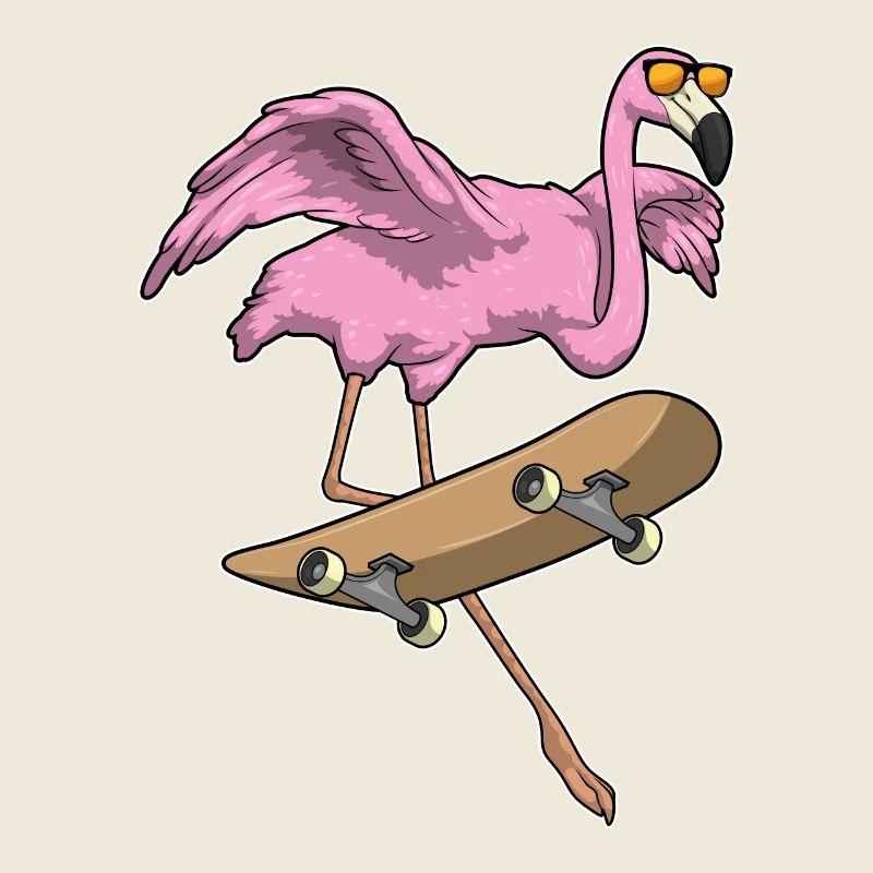 Flamingo Skater Skateboard Sport