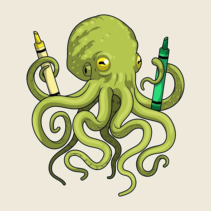 Octopus Pupil Crayons School