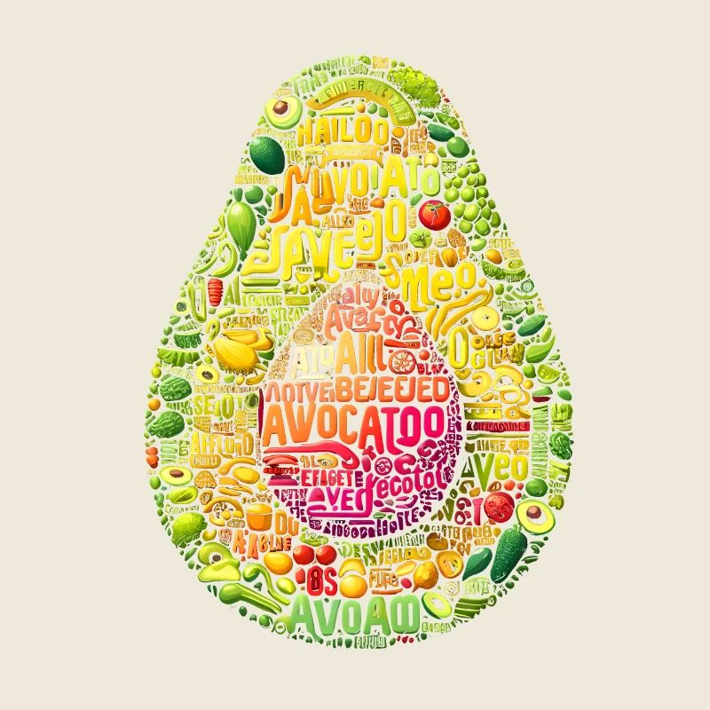 ULTRA AVOCADO TYPOGRAFIE KUNST, TEXTKUNST, WORTKUNST