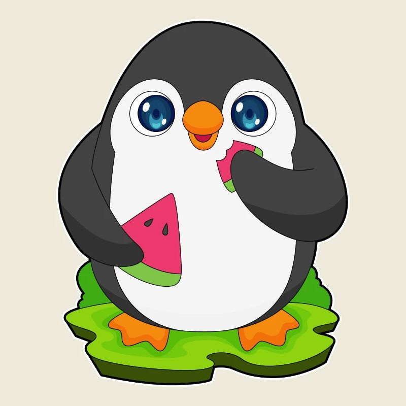 Fruit de pastèque pingouin