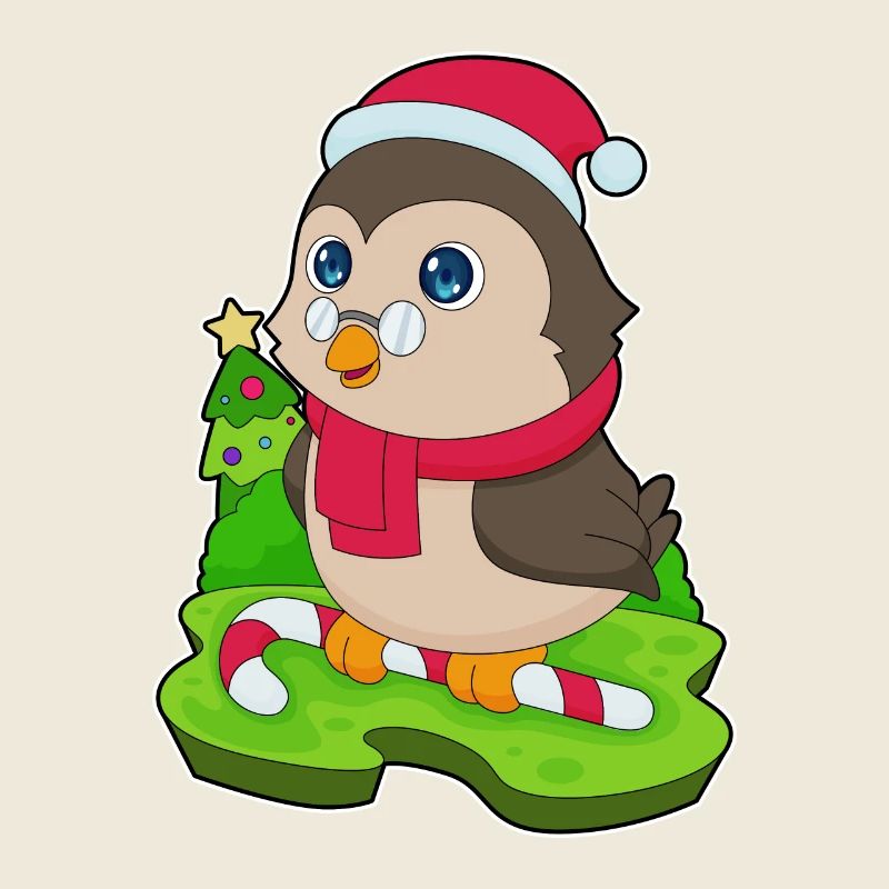 Owl Christmas Candy Cane