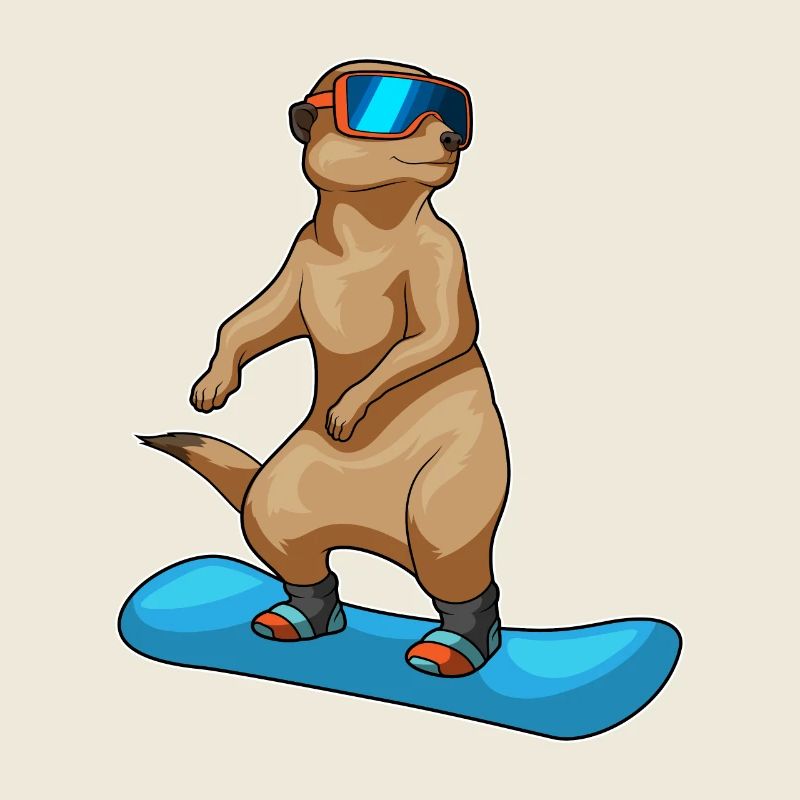 Erdmännchen Snowboard Wintersport