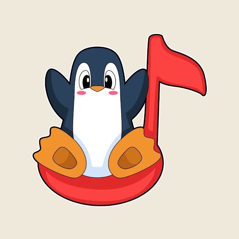 Pingouin musique de notes de musique
