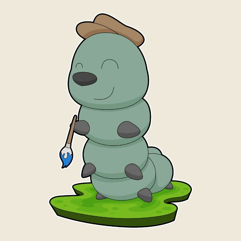 Caterpillar Painter Brush Paint