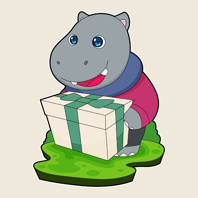 Hippopotamus Christmas Package