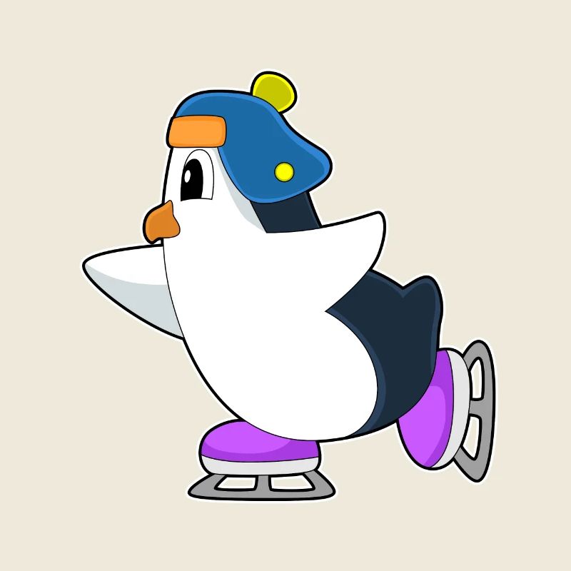 Pinguin Eislaufen Schlittschuhe