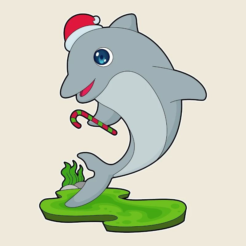 Canne de Noël Dauphin