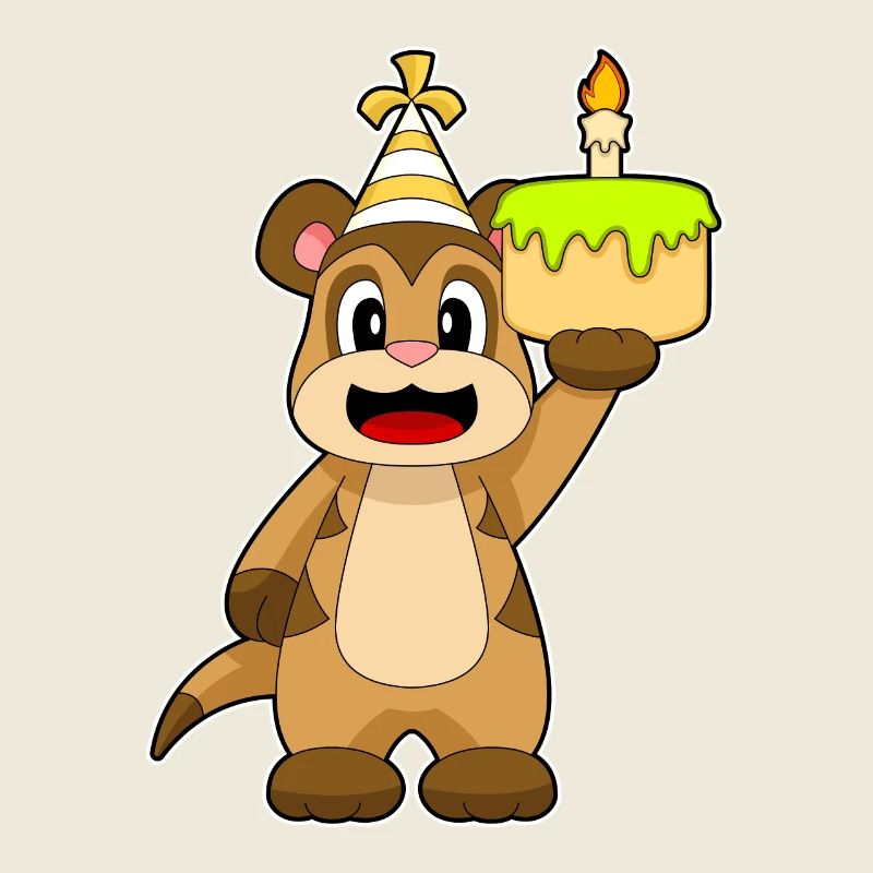 Erdmännchen Geburtstag Kerze Kuchen