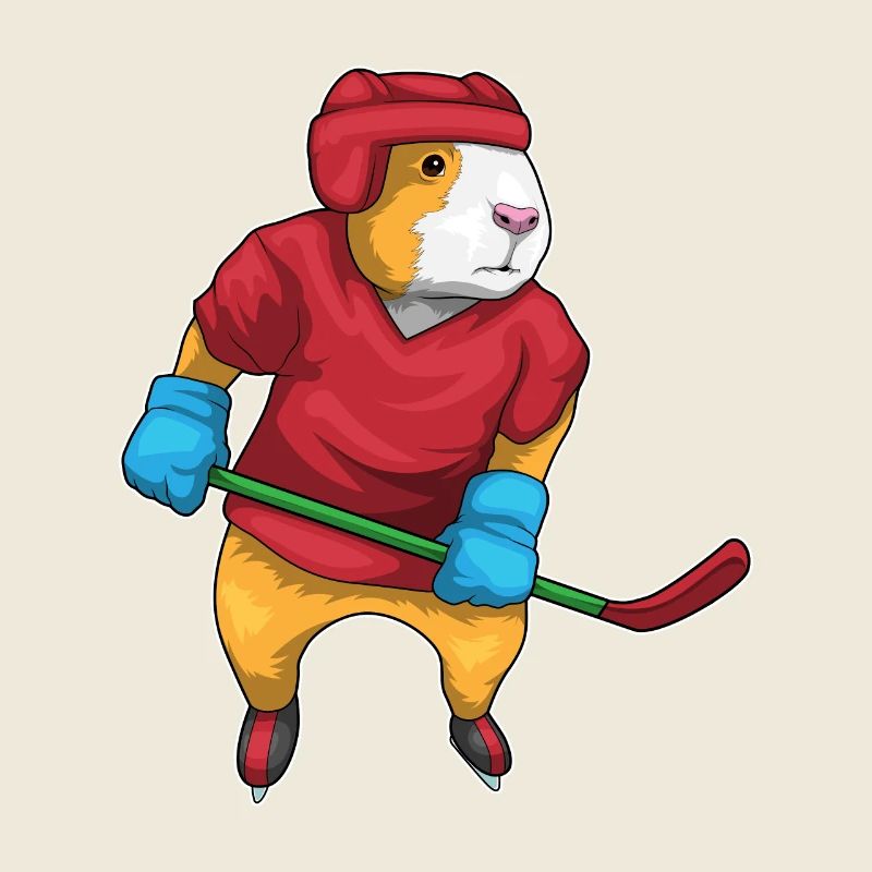 Meerschweinchen Eishockey Eishockeyschläger