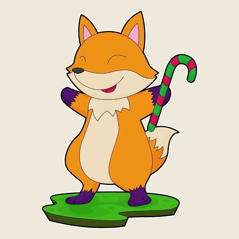 Canne de bonbon renard