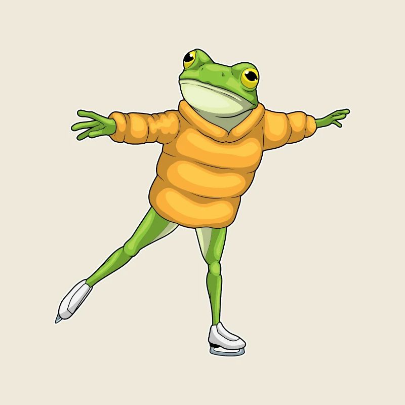 Frosch Eislaufen Schlittschuhe