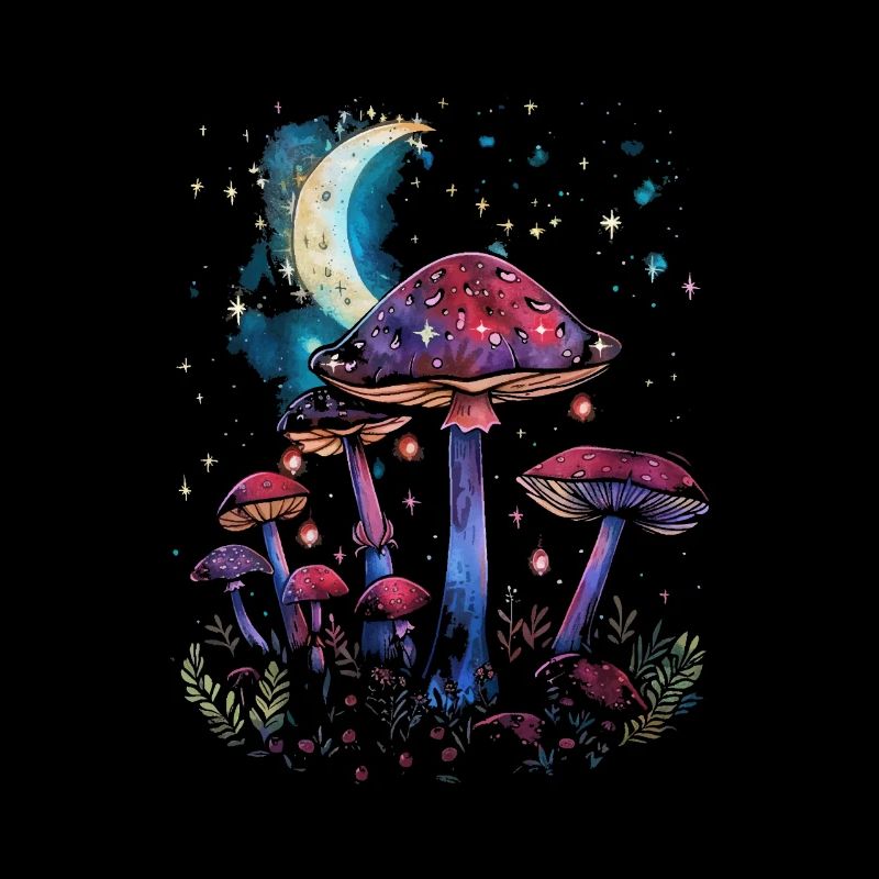 Mushroom Moon Phases Cottagecore Goblincore Fairycore
