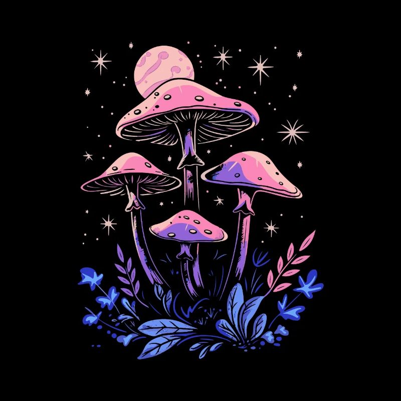 Cottagecore Mushroom Moon Phases Goblincore Fairycore