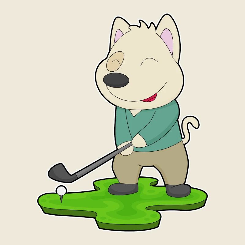 Hund Golf Golfschläger