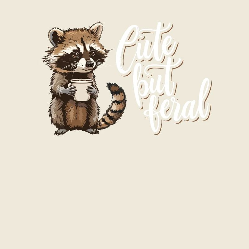Wild and Crazy Coffee Drinker Raccoon