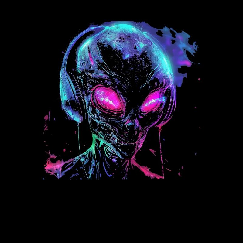 Festival Alien DJ avec casque Alien UFO