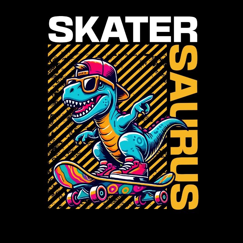 Skatersaurus Cool Dinosaur Skateboard Rétro