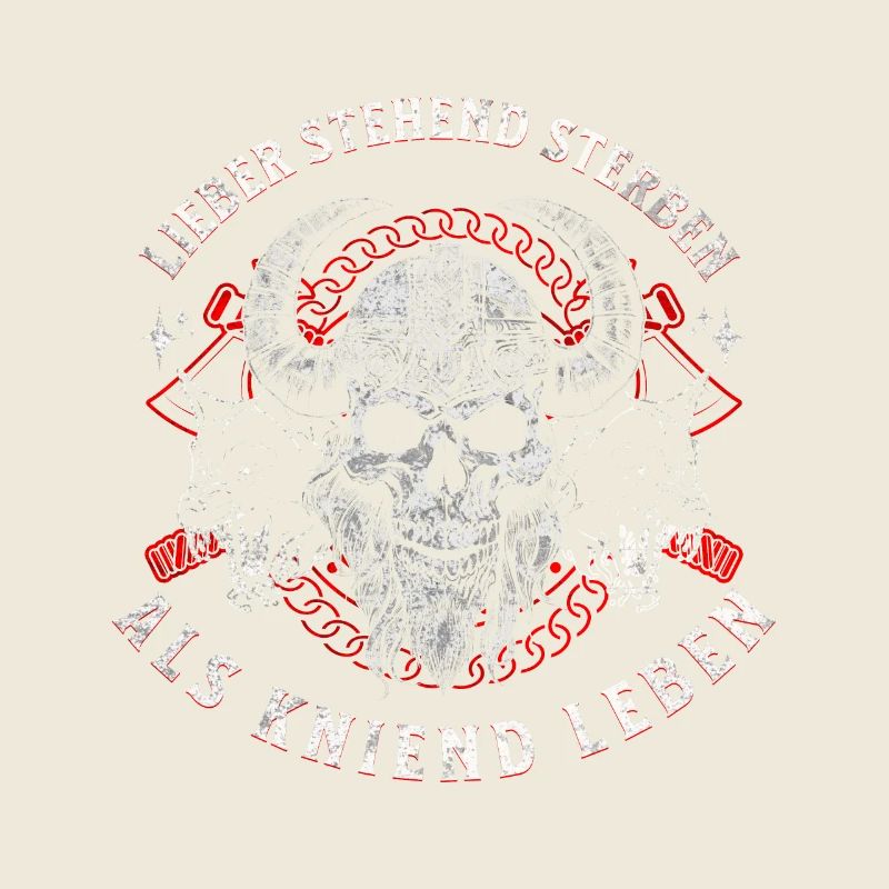 Viking Skull Hörnerhelm Stehend Sterben Design