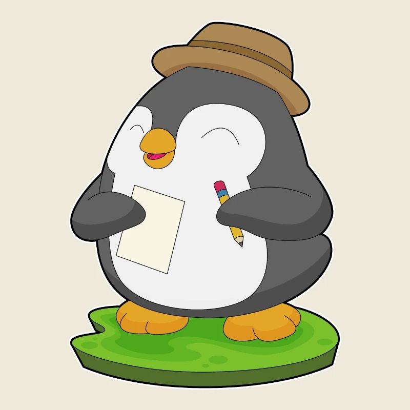 Pinguin Bleistift Papier Schule