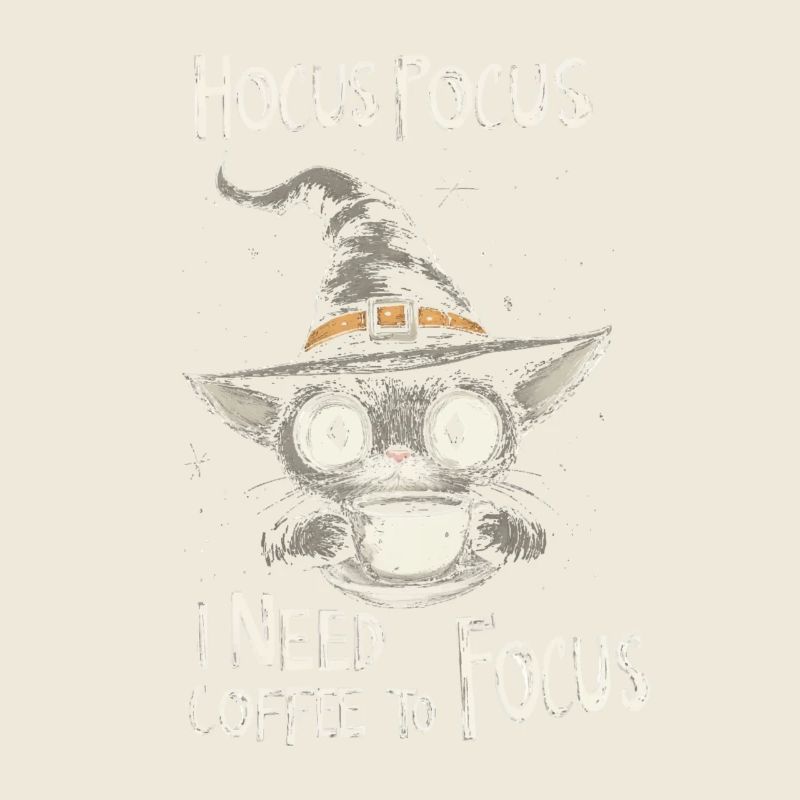 Hocus Pocus Chat Chapeau Sorcière Café Drôle