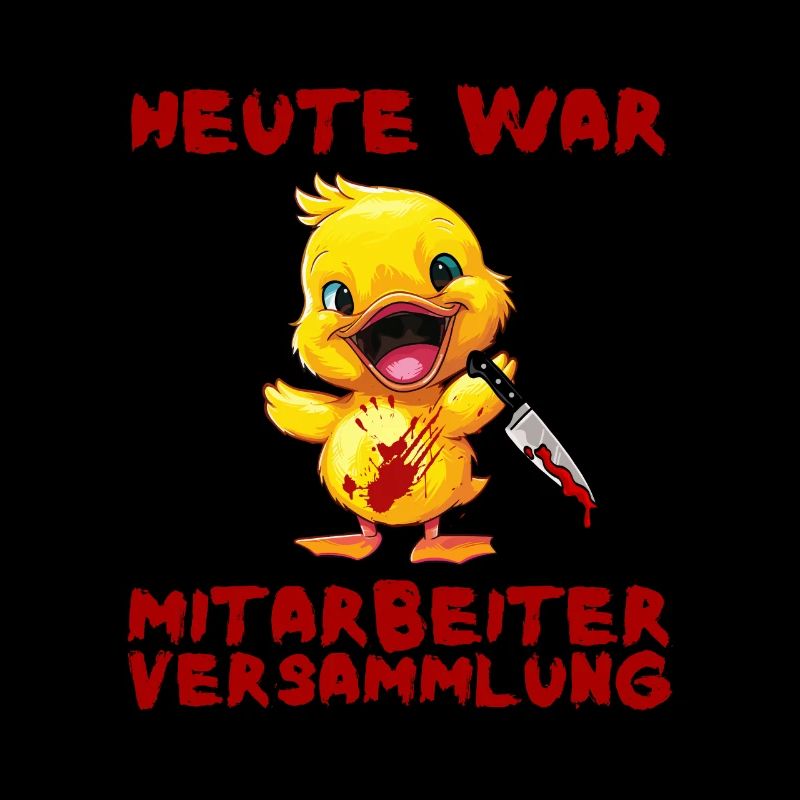 Mitarbeiterversammlung - Ente mit Messer Halloween