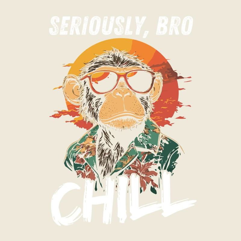 Sérieusement Bro Chill Monkey Meme Coucher de soleil