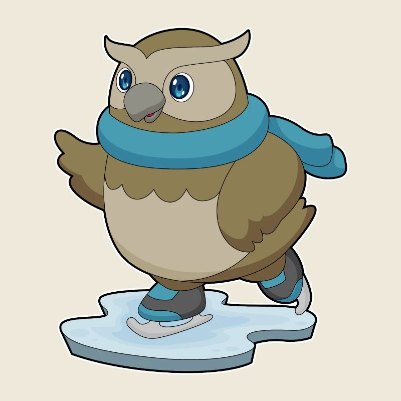 Eule Eislaufen Schlittschuhe