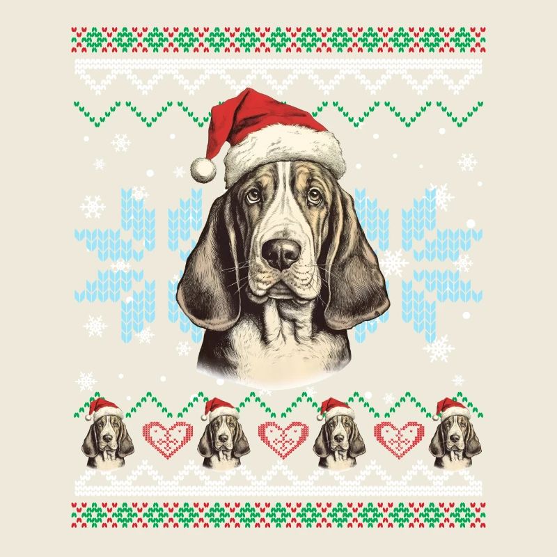 Basset Hound Pull de Noël drôle pour chien